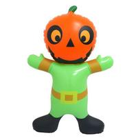 Helovino pripučiama moliūgo dekoracija, baisi milžiniška pripučiama figūra su moliūgo galva vejai, kiemui, vakarėliui, sodui, lauko dekoracija pumpkin