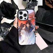 Husky and W-White Cat Shizun BL Xianxia Phone Case For iPhone17,16,15,14,13,12,11,Pro Max Colored Silver Plated Inside Cover iPhone16e