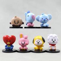 7pcs/set Bangtan Boys Groups figure korea pop kpop mini figure koya Model Creative Desktop Accessories Toy fans Birth Date Present