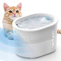 uahpet Cat Water Fountain, Wireless & Battery Operated 2L/67oz  Automatic Pet Fountain with Motion Sensor, Food-Grade ABS Tray