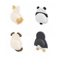 4pcs Door Stopper 3D Dog Cat Penguin Panda Self Adhesive Bumper For Furniture Door Holder Home Improvement