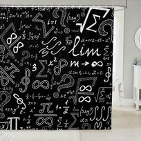 Math Equation Shower Curtain Study Mathematics Geometry School Art Polyester Bathroom Decor Formula Illustration Bathtub Curtain W60H190(CM)-1 Pcs