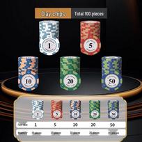 Plastic Poker & Mahjong Chips Set - Crown Design