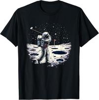 Golf Novelty Astronaut Golfing Funny Golf TShirt Unisex T-Shirt L