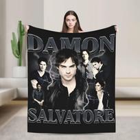 The Vampire Diaries Damon salvatore Blanket Print Plush Throw Blanket For Home Decor Travel Office Flannel Bedspread Bed Cover 75x90cm