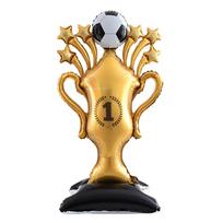 1Pc 59inch Standing Football Trophy Aluminum Film Balloon,Suitable for Sports,World Cup,Football World Cup Party 59 Inches