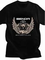 Benda vyriški marškinėliai Retro 1996 Benda motociklo logotipas ir sparno ženklelis - Prekės ženklo emblemos spaudinys S
