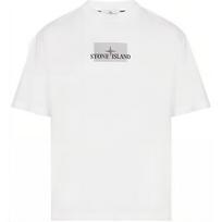 Stone Island SS25 Ribbed Crew Neck Short Sleeve Logo Print Organic Cotton T-Shirt Men Tops K1S1521000-16S0093-V0001 L