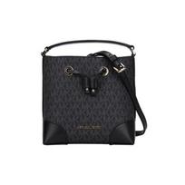 MICHAEL KORS Mercer 18 Classic Presbyopia Drawstring Closure Canvas Polyurethane Bucket Bag Handbag Small Women's Black small juoda