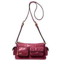 MICHAEL KORS DAKOTA Antique Gold Hardware Leather Crossbody Shoulder Bag Small Women's Burgundy auksas