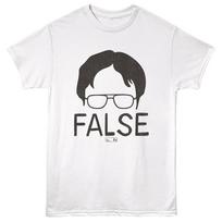 The Office TV Show Sign Dwight Schrute FALSE Men's T Shirt XXXXL