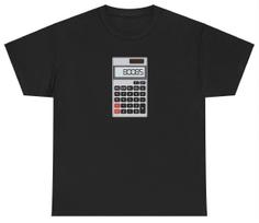 Boobs Calculator T Shirt Funny Sarcastic School Nostalgic 80085 Dank Meme Tee S