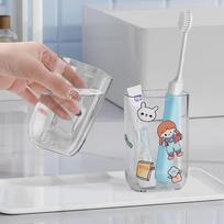 Etravel Travel Toiletry Cup Set, Toothpaste Toothbrush Mouthwash Cup Three-In Set Portable for Business Trips And Travel, Pink