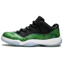 Jordan 11 Retro Low Green Snakeskin 528895-033 44.5 sutemos/juoda