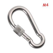 M4~M12 Camping Equipment 304 Stainless Steel Safety Hook Lock Ring Travel Kit Carabiner N4