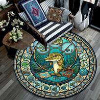 Adventure Glass Round Area Rug Under Office Chairs Bedroom Living Room Home Decor 80cm x 80cm