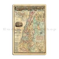 Palestinos žemėlapis ir visos Biblijos žemės Metalo ženklas Plakatas Dažymas Pritaikyti Garažas Pritaikyti Sienai Individualus skardinis ženklas Plakatas 20x30cm（7.8x11.8inch） beige