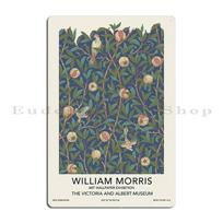 Bird And Pomegranate Exhibition William Morris Strawberry by Zouzounio Art Metal Plaque Rusty Wall Plaque Tin Sign Poster 20x30cm（7.8x11.8inch）