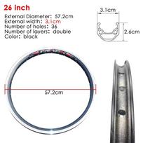 Bicycle Double Layer Rims 26 27.5 Inch 700C For MTB Wheels 20 24 Folding E Bike Aluminum Alloy Rims Black Silver 32 28 36 Hole 26in Black 3.1cm