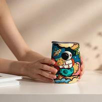 355ml Eggshell Cup Astronaut Nebula Element Mini Pocket Cup Wine Travel Cup Insulated Water Cup Gift Cup 355ml Eggshell Cup