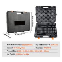 SucceBuy 1/2  Drive Impact Socket Set  6 Point Cr-V Alloy Steel for Auto Repair Easy-to-Read Size Markings Rugged Construction Cr V65