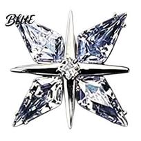 Scratch Resistant Brooch with Invisible Safety Pin Buckle Star Shape Lapel Cubic Non-slip Zirconia Rhinestone Accent for Suits Shirts Wedding Formal auksinė