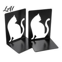 Easy to Clean Bookend 1 Pair Metal Cat Book Ends Cute Bookends for Shelves Decorative Heavy Duty Support Stopper Home Office Desk Bookshelf Decor A
