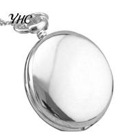 with Chain Pocket Watch Unisex Retro Alloy Smooth Mens Vintage for Daily Life Pendant sidabras