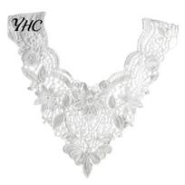 Mesh Applique Lace Tear-resistant Unbreakable No Deform Washable Breathable DIY Corsage Hollow Design V-neck Fake Collar for Home