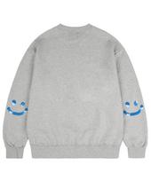 Graver [Unisex] Elbow Sky Cloud Drawing Smile Sweatshirt_Gray Grey/S