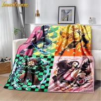 Kawaii Kamado Nezuko Flannel Blanket Demon Slayer Throw Blankets Comic Cartoon Sofa Cover Leisure Blankets Office Napping Size: 75*100cm, Weight: 230 GSM