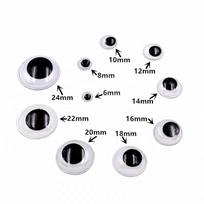 DIY Black Plastic Googly Eyes Crafts Wiggle Googly Moving Eyes Plastic Multiple Sizes Movable Eyes Animal Doll Accessories juoda
