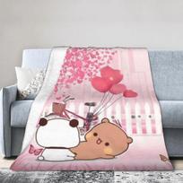 Bubu & Dudu Heart Love Super Soft Blankets Child Plush Throw Blanket Funny Home Decor Flannel Bedspread Sofa Bed Cover Size: 75*100cm, Weight: 230 GSM