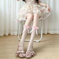 Polka Dot Calf Socks Lace Trim Sheer Stockings Cute Sweet Lolita Knee Socks  JK Fashion