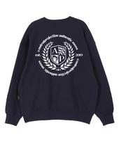 Astral Projection Back Shield Emblem Oversized Drop Shoulder Sweatshirt_Navy L