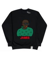 Graver [Unisex] James Smile Red Font Sweatshirt_Black Black/S