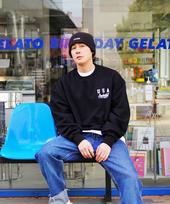 Cream Soda Lab Basketball Arc Small Logo Sweatshirt Black M