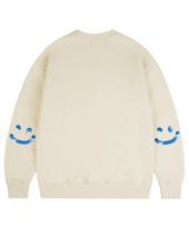 Graver [Unisex] Elbow Sky Cloud Drawing Smile Sweatshirt_Cream Cream/S