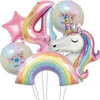 Rainbow Unicorn Foil Balloon 32inch Gradient Number Balloon Unicorn Party Supplies Unicorn Birthday Party Decoration Baby Shower as picture