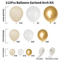 110Pcs Sand White and Gold Balloon Garland Arch Kit for Bridal Wedding Engagement Anniversary Baptism Birthday Party Decorations Other