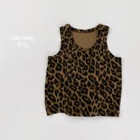 Leopard Print Kids Sleeveless Tank Top Casual Summer Round Neck Baby Boys Girls Top 80cm leopardo rašto spalva