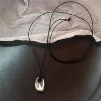 Geometric Irregular Metal Vortex Cross Pendant Long Rope Chain Beaded Necklace For Men Women Sweater Chain Jewelry Accessories
