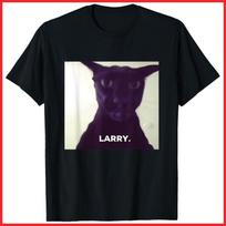Funny Silly Meme Cat Brainrot Meme Gen Z Larry Black Cotton T-Shirt S-5XL XL
