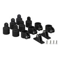 12 Pcs Nylon Marine Boat Bimini Top Hardware Fittings Set Eye End Cap/Jaw Slide Pipe Clamp & Deck Hinge Boat Accessories Marine 22mm