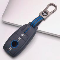 Smart Key Fob Cover for Mercedes-Benz A Class W177 B Class W247 C Class W206 E Class W213 S Class W222 GLC GLE GLS CLA GLB GLA with Keychain Key Cover juoda