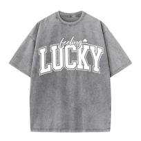Cotton Washed T-Shirts Fashion All-Math Loose O-Neck Short Sleeve Simple Letters Prints Tops Summer Street Female Clothes S įvairiaspalvis