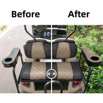 Golf Cart Rear Seat Armrest Cover with Diamond Patten for Club Car,EZGO and Yama, Washable Breathable Air Mesh Cloth. smėlis