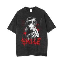 Anime Vyriški Marškinėliai Gotiški Spausdinti Marškinėliai Hip Hop Gatvės Drabužiai Punk Vasaros Vintažiniai Skalbti Laisvalaikio Viršūnės Vyriški Drabužiai S įvairiaspalvis