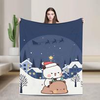 Soft BlanketKids Adult Decorative Bubu Dudu Christmas Throw Blanket Flannel Bedspread For Bedroom Fashion Sofa Bed Cover Size: 75*100cm, Weight: 230 GSM