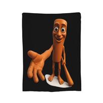 Surreal Tung Tung Tung Sahur Blankets Italian Brainrot Flannel Throw Blankets Summer Air Conditioning Personalised Soft Bedsprea Size: 75*100cm, Weight: 230 GSM